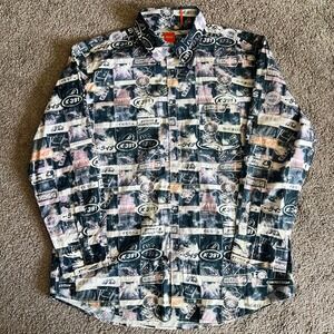 Hugo Boss AOP Japanese Graphic‎ Print Button Up Shirt Long Sleeve XL 0597